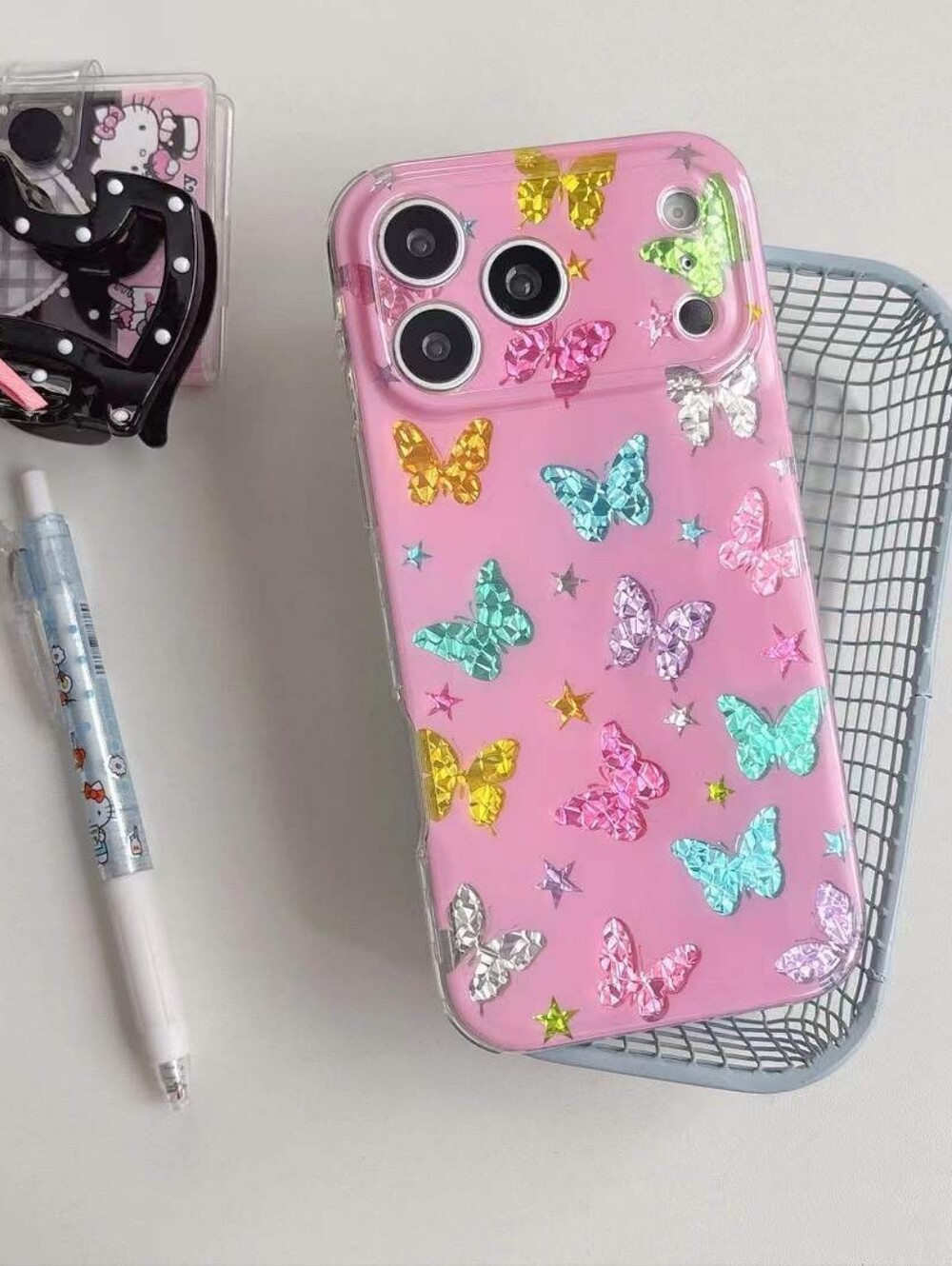 Pink Butterfly Sparkle Phone Case by